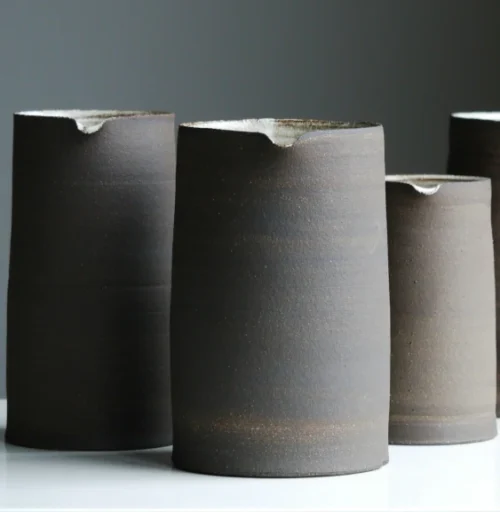 Keramik Krug schwarz vintage